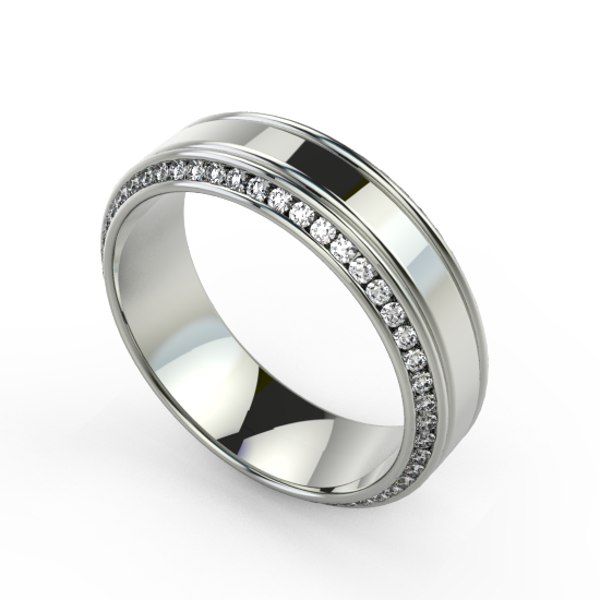 Classic Fancy Cut Diamond Wedding Ring For Men