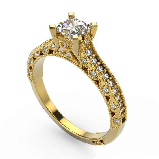Beautifully Designed Princess Cut Engagement Ring