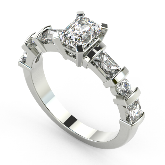 Emerald Cut Diamond Engagement Ring For Women