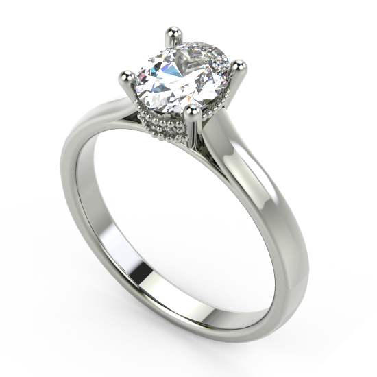 Oval Cut Diamond Solitaire Engagement Ring